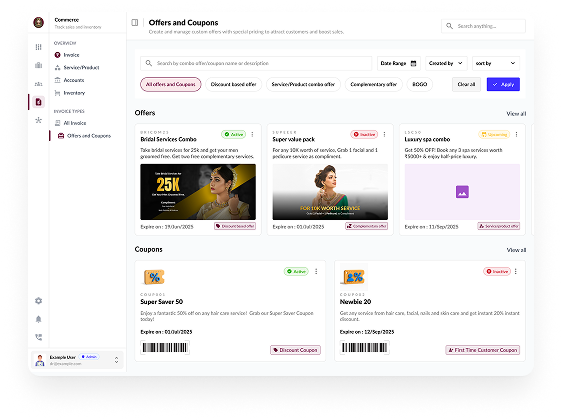 Offers & Coupons - Boost bookings with smart, time-sensitive offers and track how they perform. Make promotions feel personal — and profitable.